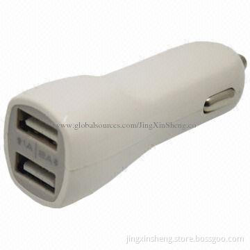 CE Two USB Car Charger for iPad Mini Use with Pretty Look, 12 to 24V DC Input